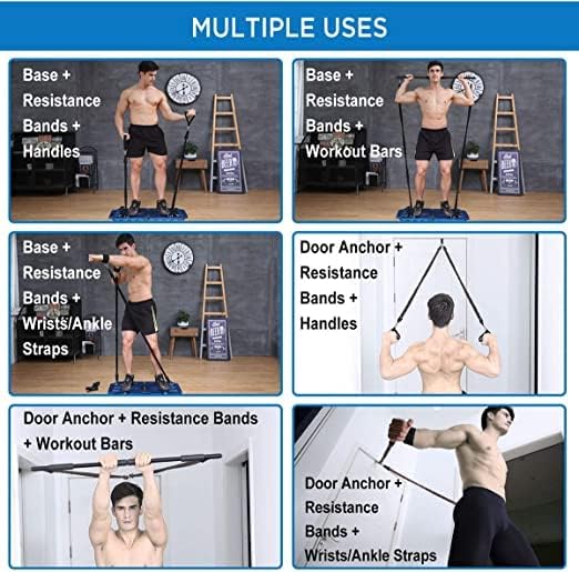 Home Gym With Resistance Bands & Workout Bar