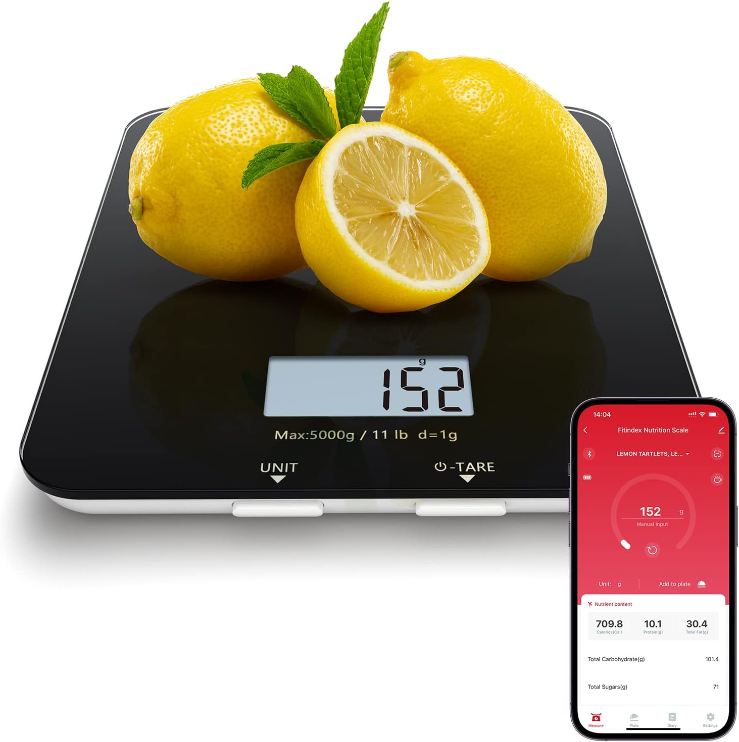 Fitindex Food Scale with Timer Smart App