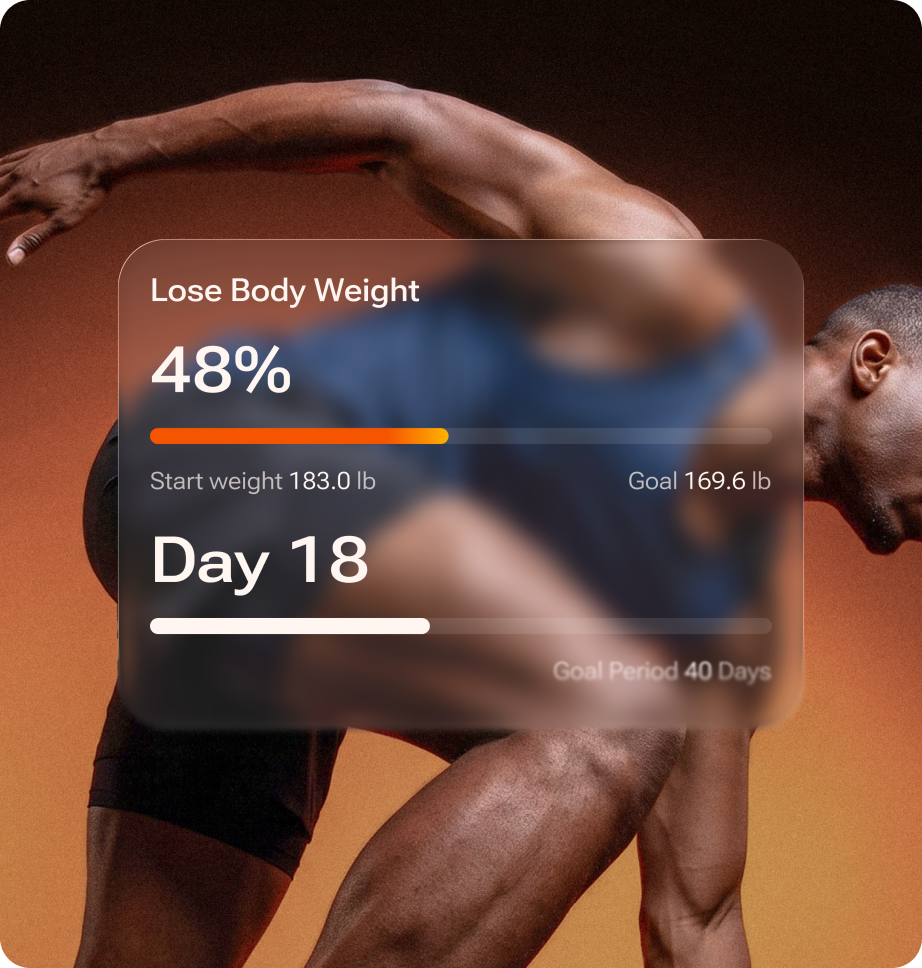 Athlete with Lose Body Weight goal progress card