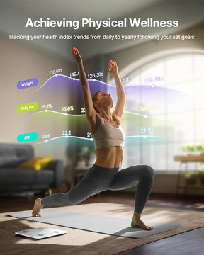 Smart Scale for Body Weight, Scale with BMI, Body Fat, Muscle Mass, Bluetooth,13 Body Composition Analyzer, Sync APP, Digital Bathroom, 400lb