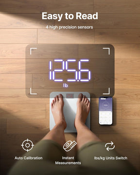 Smart Scale for Body Weight, Scale with BMI, Body Fat, Muscle Mass, Bluetooth,13 Body Composition Analyzer, Sync APP, Digital Bathroom, 400lb