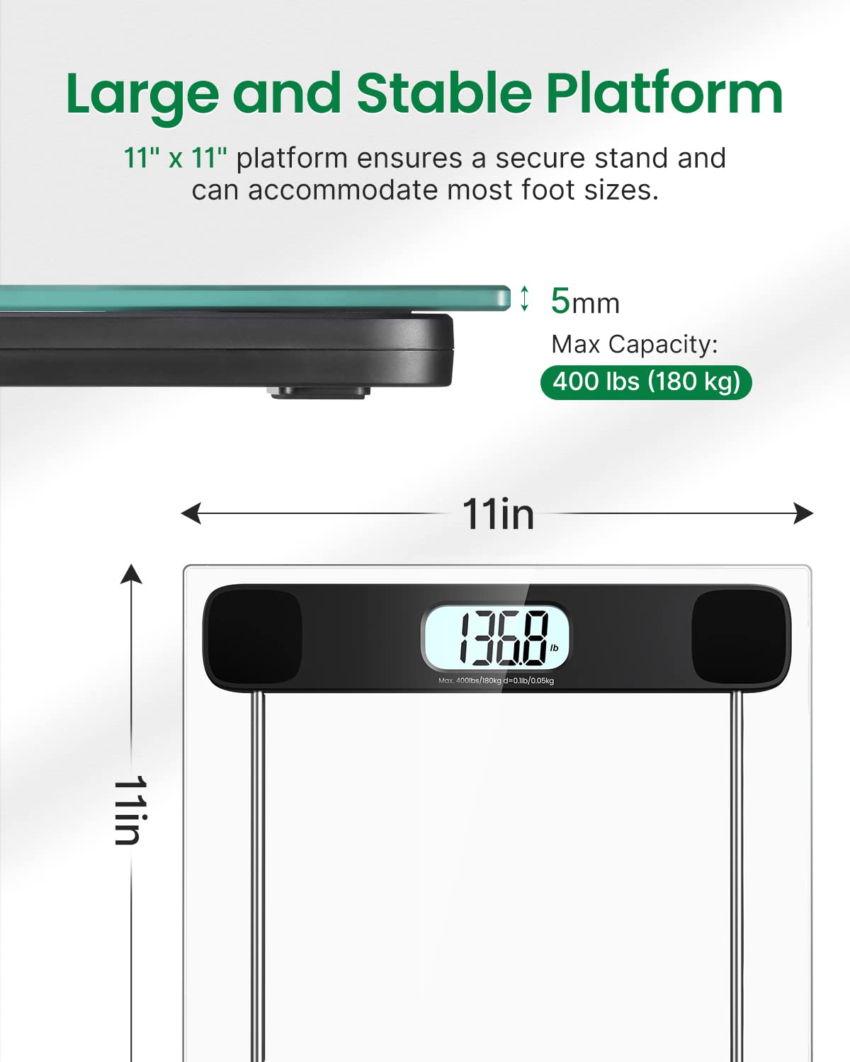 en]FITINDEX Smart Scale for Body Weight, Digital Bathroom Scale