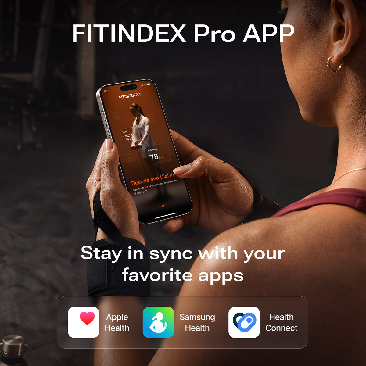 FITINDEX Pro app and health app sync