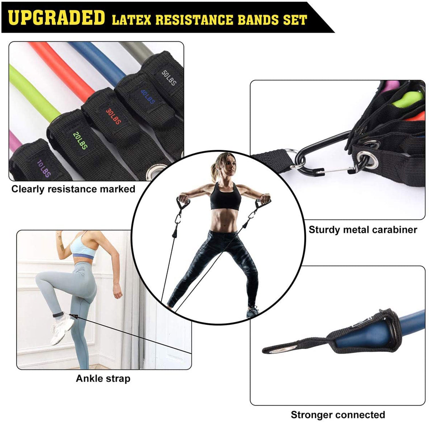 22PCS Resistance Bands Set with Handles