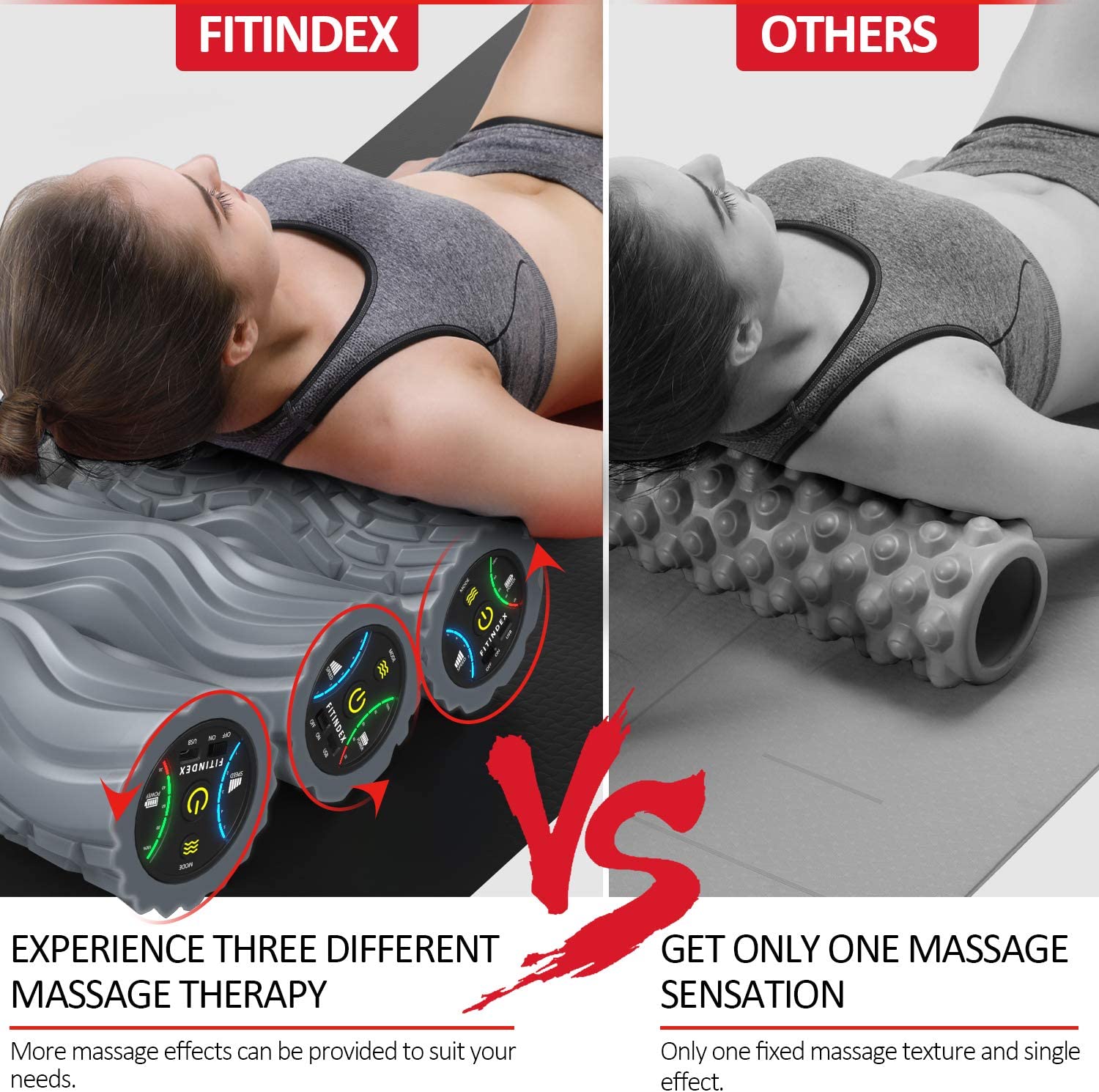 HealthSmart Vibrating Foam Roller, FSA & HSA Eligible Massage Roller and  Muscle Roller for Exercise and Physical Therapy with Four Speed Vibrations